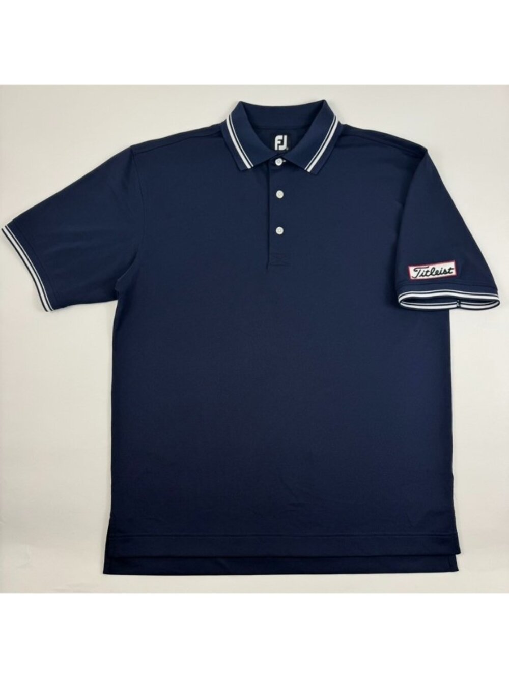 FootJoy X Titleist Men’s Blue White Short Sleeve Golf Polo Shirt Size Large L